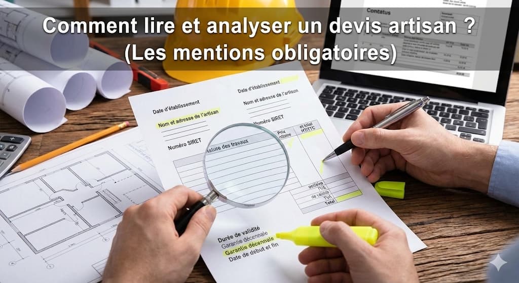 Comment lire et analyser un devis artisan ? (Les mentions obligatoires)